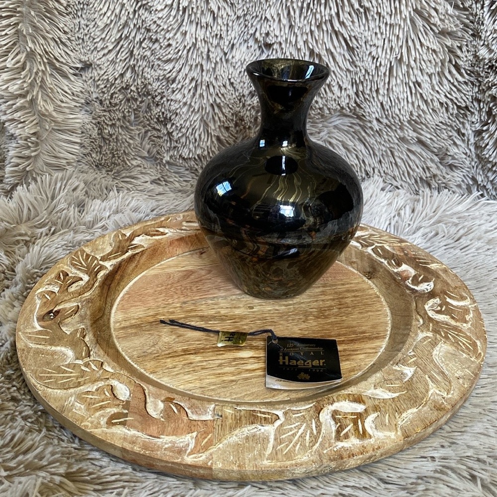 HAEGAR OIL SLICK VASE EUC